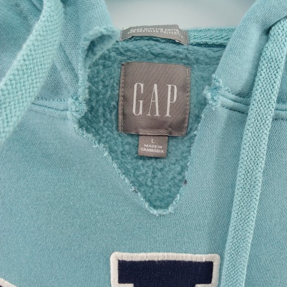 gap fleece men's pullover green mint hoodie size large - Picture 5 of 10